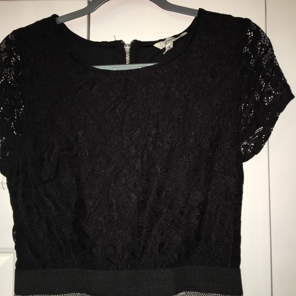 Black and Gray Lace Top Dress - Picture 2 of 4